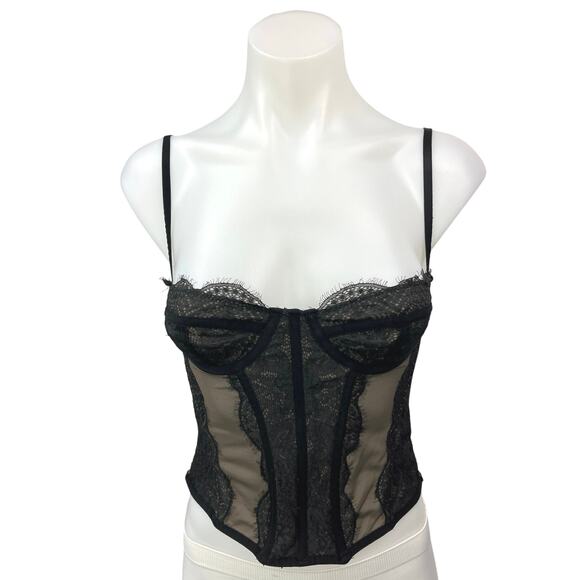 Urban Outfitters Modern Love Lace Spaghetti Strap Cami Camisole Tank Corset Top - Picture 1 of 5